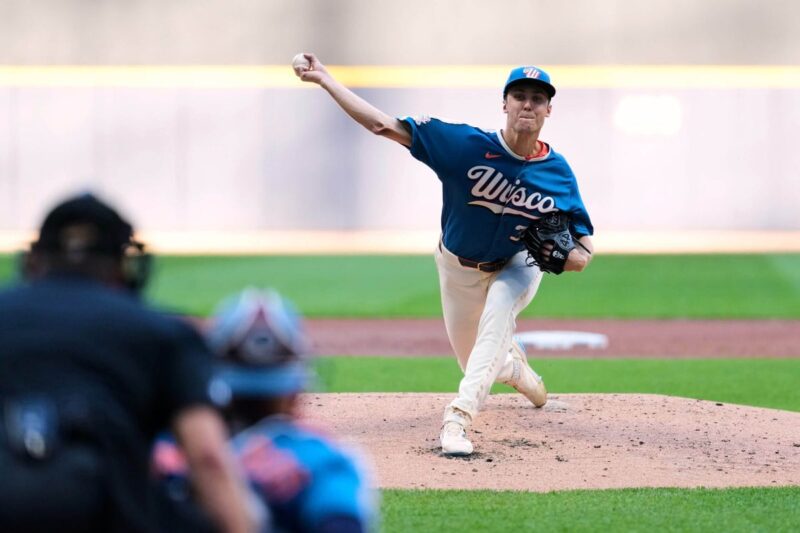 Jacob Misiorowski, dos Brewers, quebra seu próprio recorde de velocidade para arremessadores iniciais