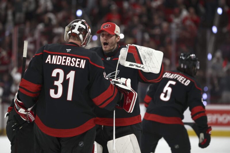 O status de Frederik Andersen ainda é um mistério, sinais apontam para Brandon Bussi como titular do Canes Game 5